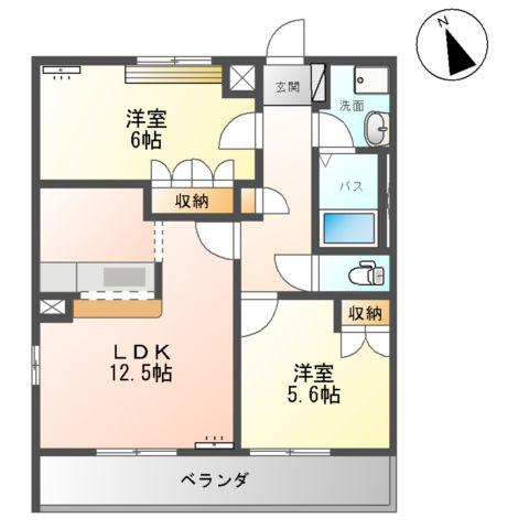 エアリス(2LDK/1階)の間取り写真