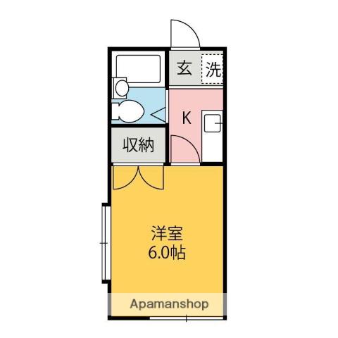 ブラウンハイツ(1K/2階)の間取り写真
