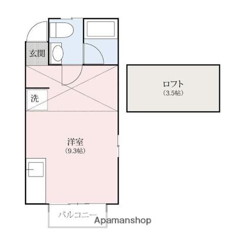 ドーム21広沢(ワンルーム/1階)の間取り写真