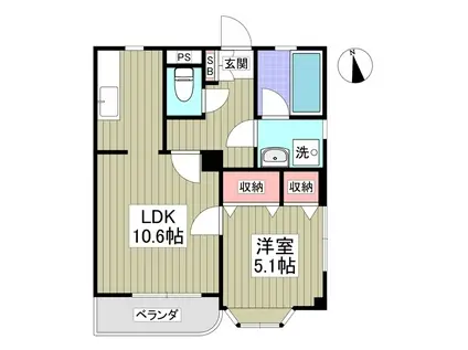 ロイヤルマンション・ぺぺ(1LDK/2階)の間取り写真