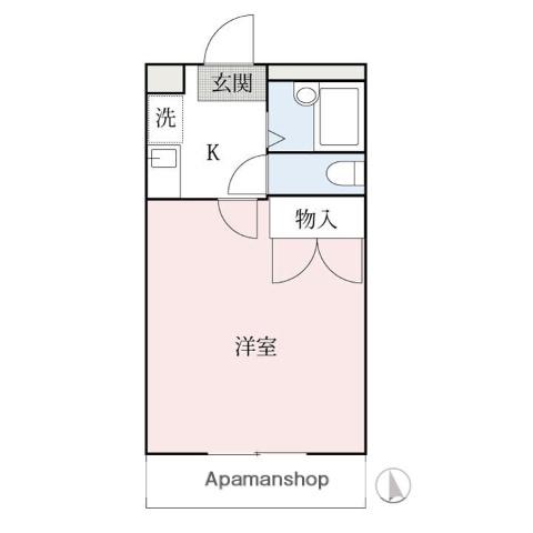 東武伊勢崎・大師線 太田駅(群馬) 徒歩26分 2階建 築30年(1K/1階)の間取り写真