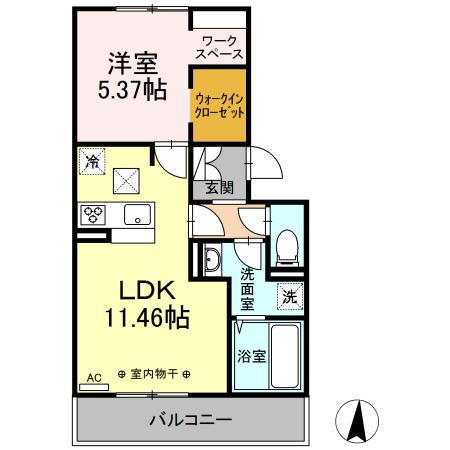ISHIKAWA HILLS Ⅸ(1LDK/1階)の間取り写真