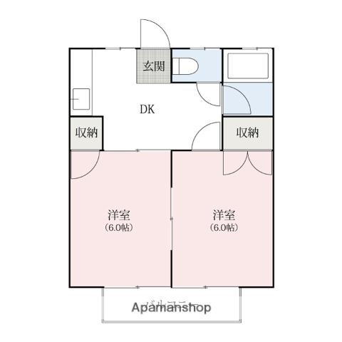 中野コーポA(2K/1階)の間取り写真