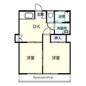 サンガーデン(2DK/2階)の間取り写真