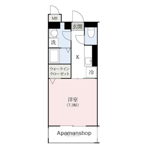 ヴィットーリア(1K/1階)の間取り写真