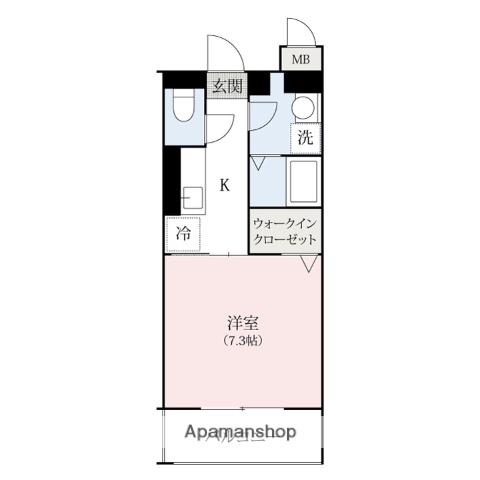 ヴィットーリア(1K/1階)の間取り写真