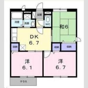 フォレストパ-クⅡ(3DK/2階)の間取り写真