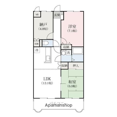 シャルマンM(3LDK/3階)の間取り写真