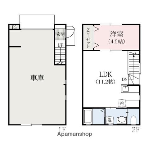 WAREHOUSE五十子(1LDK/2階)の間取り写真