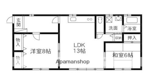両毛線 国定駅 徒歩33分 1階建 築22年(2LDK)の間取り写真