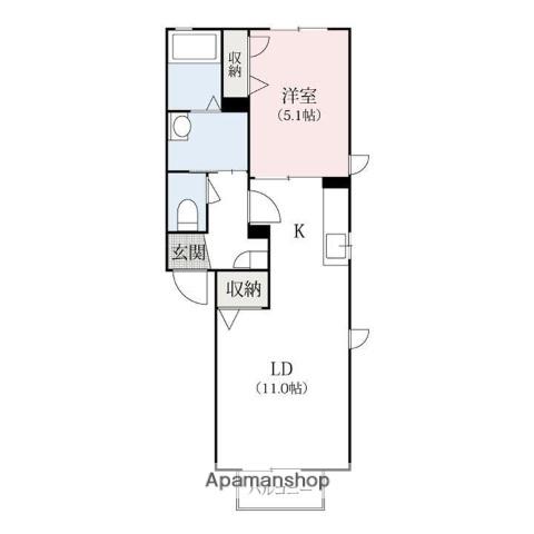 MARIE・CLAIRE C(1LDK/1階)の間取り写真