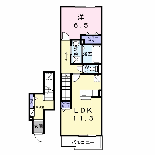 パーチェ(1LDK/2階)の間取り写真