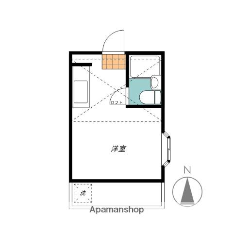 タウンハウスとよおか(1K/2階)の間取り写真