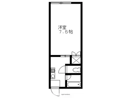 富田ハイツ(1K/1階)の間取り写真