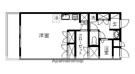 高砂ハイツ高崎東口(1K/1階)の間取り写真