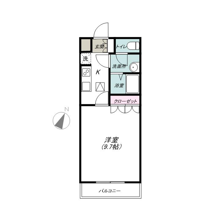 フォレスト(1K/2階)の間取り写真