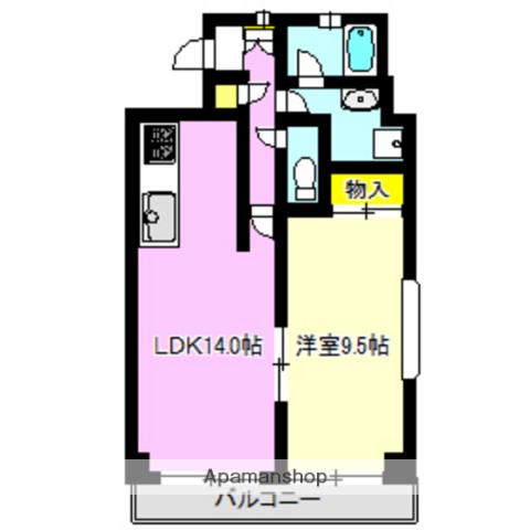 TWINSOL ZERO(1LDK/5階)の間取り写真
