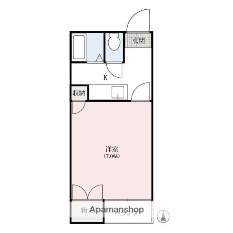 マインプラッツⅠ(1K/1階)の間取り写真