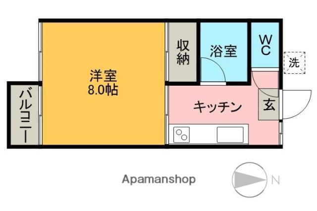 大道ハイツ(1K/1階)の間取り写真