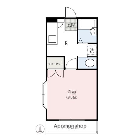 クルーズハウス(1K/2階)の間取り写真