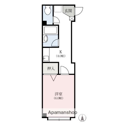 レジデンスカタヤマ東町ビル(1K/3階)の間取り写真