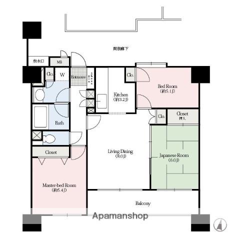 ラシーナ高崎(3LDK/9階)の間取り写真