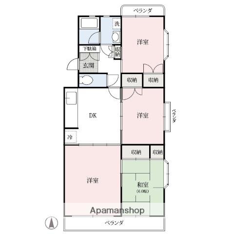 第3朋友レジデンス(3LDK/2階)の間取り写真