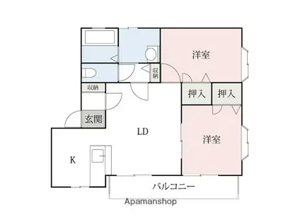 ファミーユ(2LDK/1階)の間取り写真