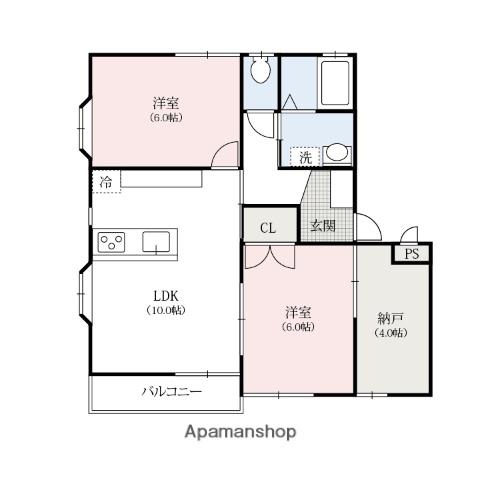 シティーハイツルピナス(2SLDK/2階)の間取り写真