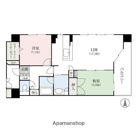 アパガーデンパレス高崎(2LDK/11階)の間取り写真