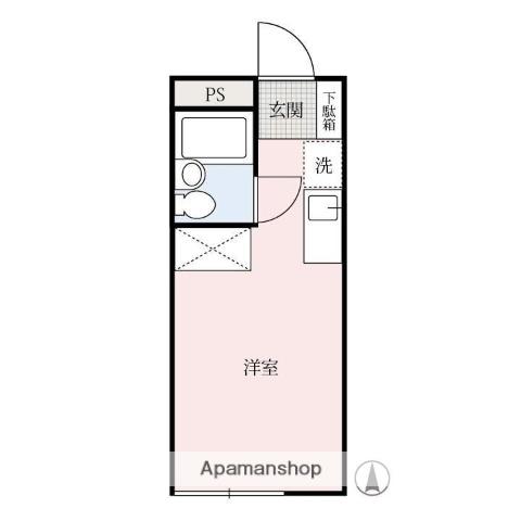 ベルフォーレ橋本(1K/2階)の間取り写真