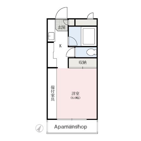 アシエヒルズ(1K/3階)の間取り写真