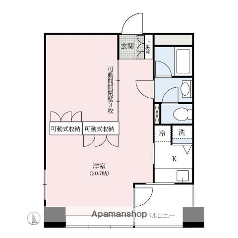 淡路ビル(ワンルーム/4階)の間取り写真