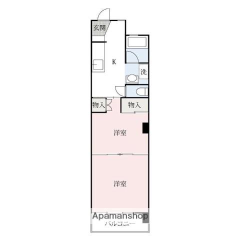 高砂町ハイツ(2K/8階)の間取り写真