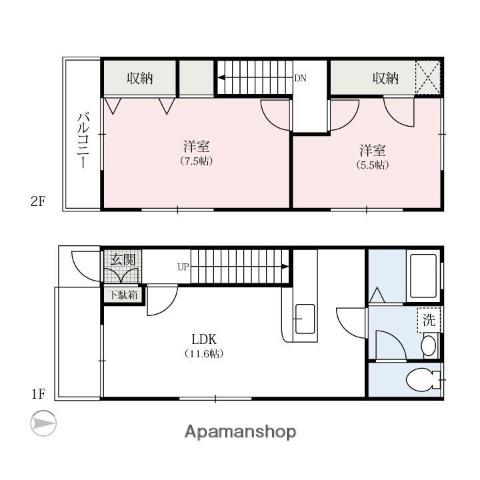 メゾン・よしかわ(2LDK/1階)の間取り写真