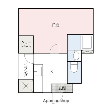 パティオ高崎(ワンルーム/3階)の間取り写真
