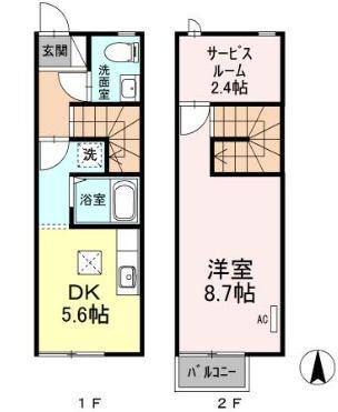 グリーンコート　壱番館(1DK)の間取り写真