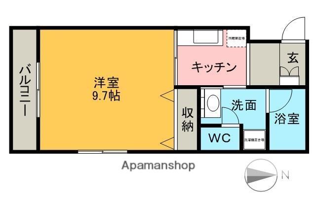 ラズベリーハウス(1K/1階)の間取り写真