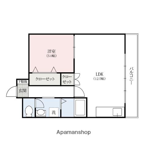 マインドアーク日高(1LDK/1階)の間取り写真