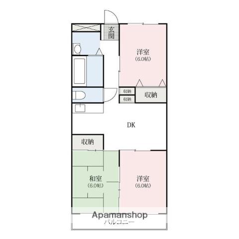 山口ハイツⅠ(3DK/2階)の間取り写真