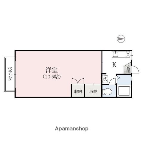 メゾン・ド・マリーナ(1K/2階)の間取り写真