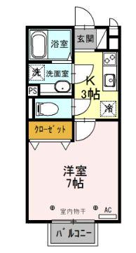 TESHIMA&CO(1K/2階)の間取り写真