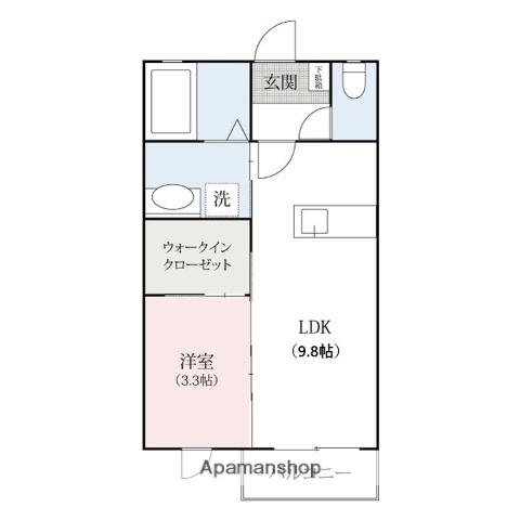 ルミエール中居(1LDK/1階)の間取り写真