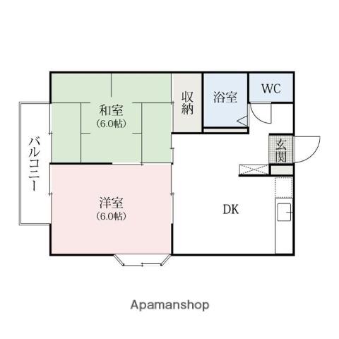 エステートピア21(2DK/2階)の間取り写真