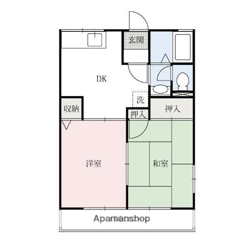 セルティア21AB(2DK/2階)の間取り写真