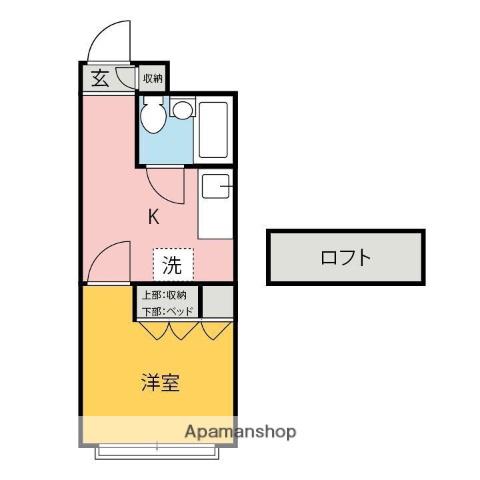 ベルピアドリーム上之手(1K/2階)の間取り写真
