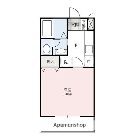 サンハイムミヤタA(1K/2階)の間取り写真