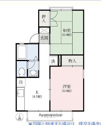 グレースアーバンC(2K/1階)の間取り写真