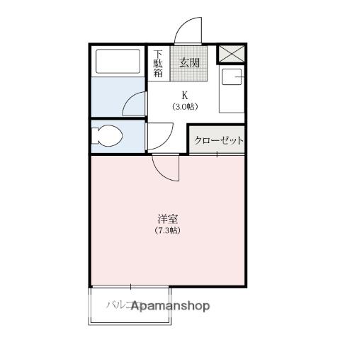 シティーハイツカーネーション(1K/1階)の間取り写真