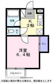 シティーハイツカーネーション(1K/1階)の間取り写真